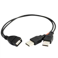 USB 2.0 ένα διαχωριστή Y 1 θηλυκό σε 2 αρσενικά δεδομένων χρέωση καλώδιο προέκτασης